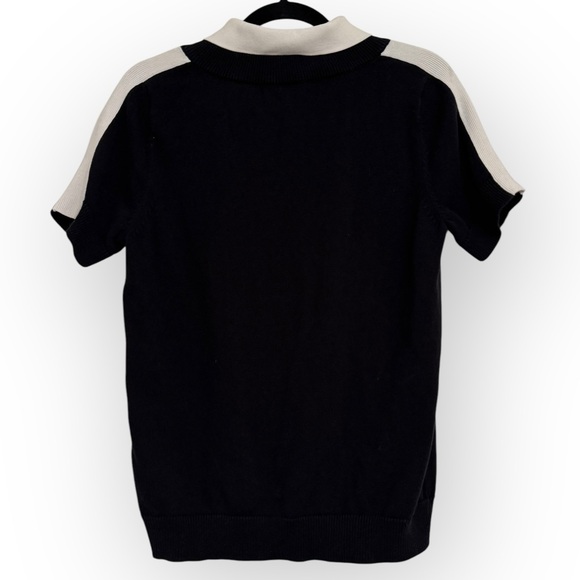 RALPH LAUREN Layered Crest Top, Size Large, Black/White - Picture 6 of 8